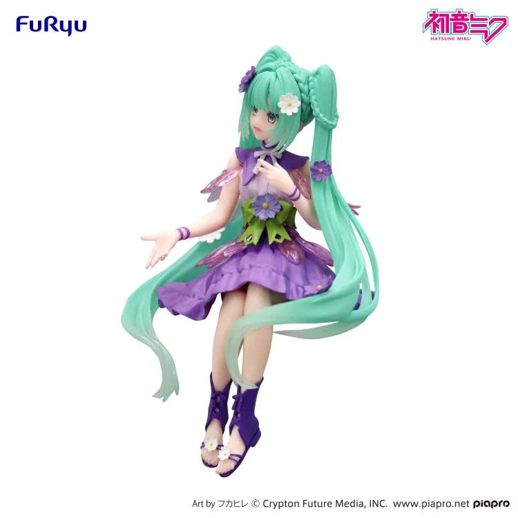 Hatsune Miku Noodle Stopper Figure Flower Fairy Cosmos Purple Color Ver. Art toy FuRyu