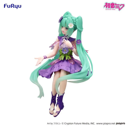 Hatsune Miku Noodle Stopper Figure Flower Fairy Cosmos Purple Color Ver. Art toy FuRyu