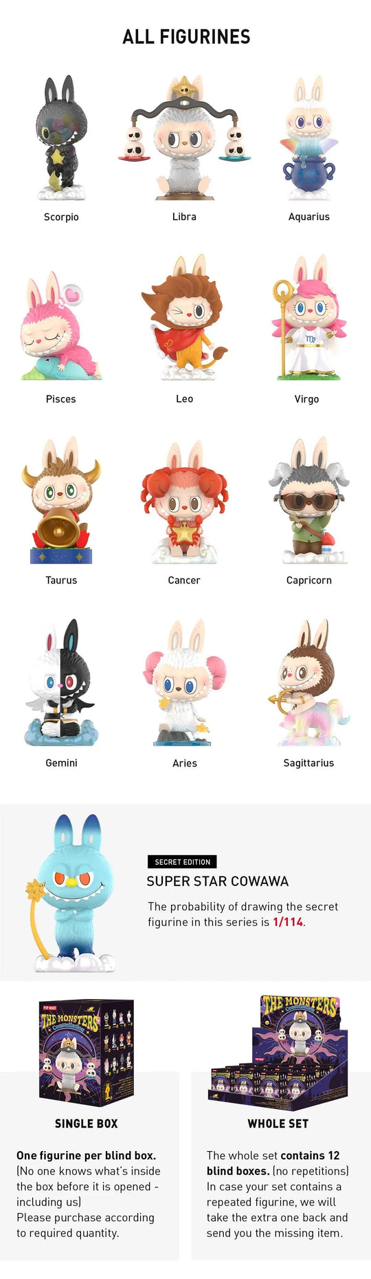 THE MONSTERS Constellation Series Figures blind boxes POP MART