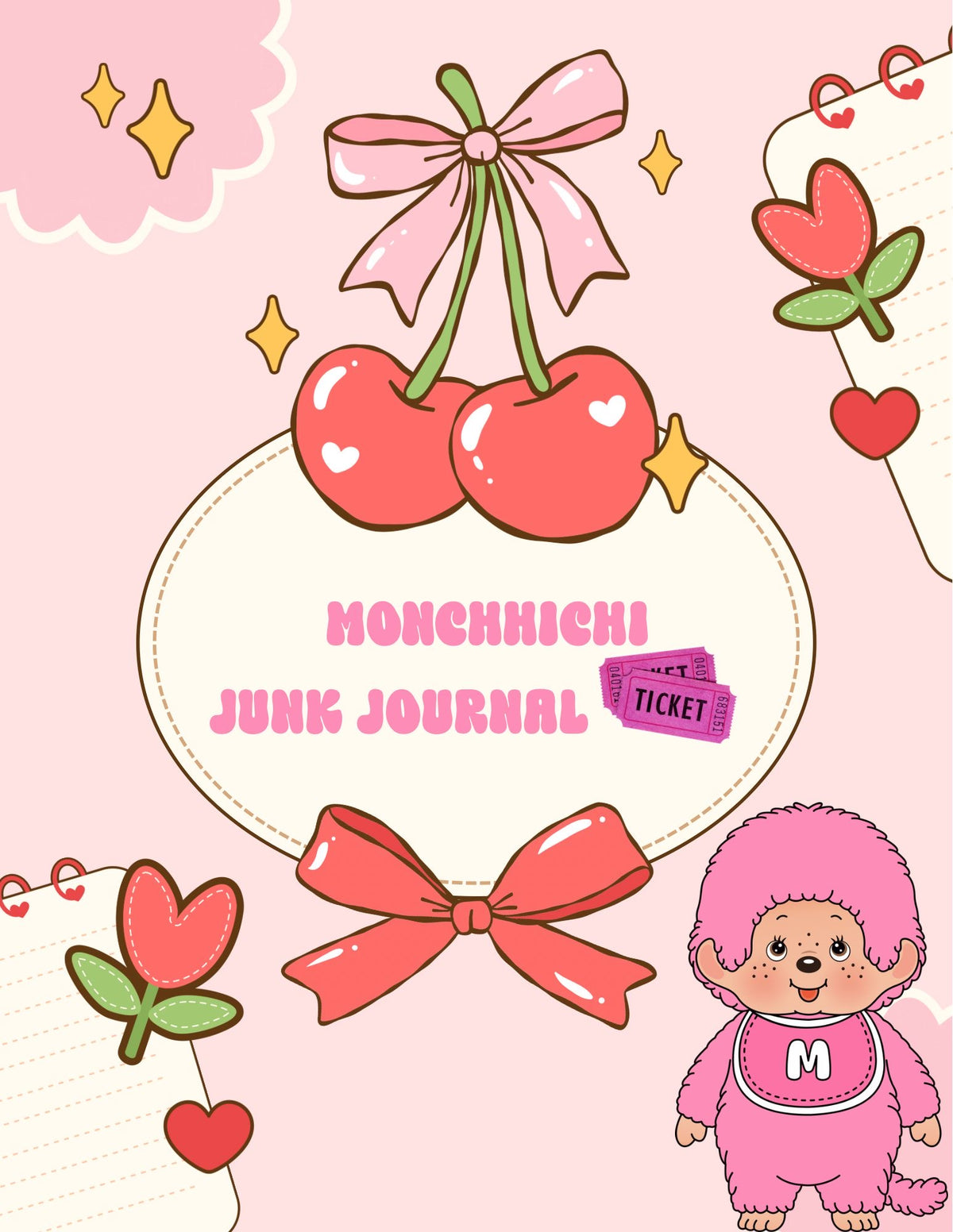 Monchhichi Junk Journal Night Tickets Bubble Wrapp