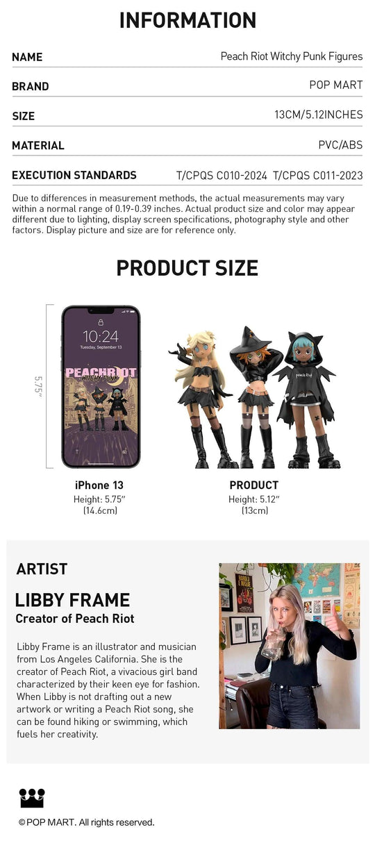 Peach Riot Witchy Punk Figures blind boxes POP MART x Libby