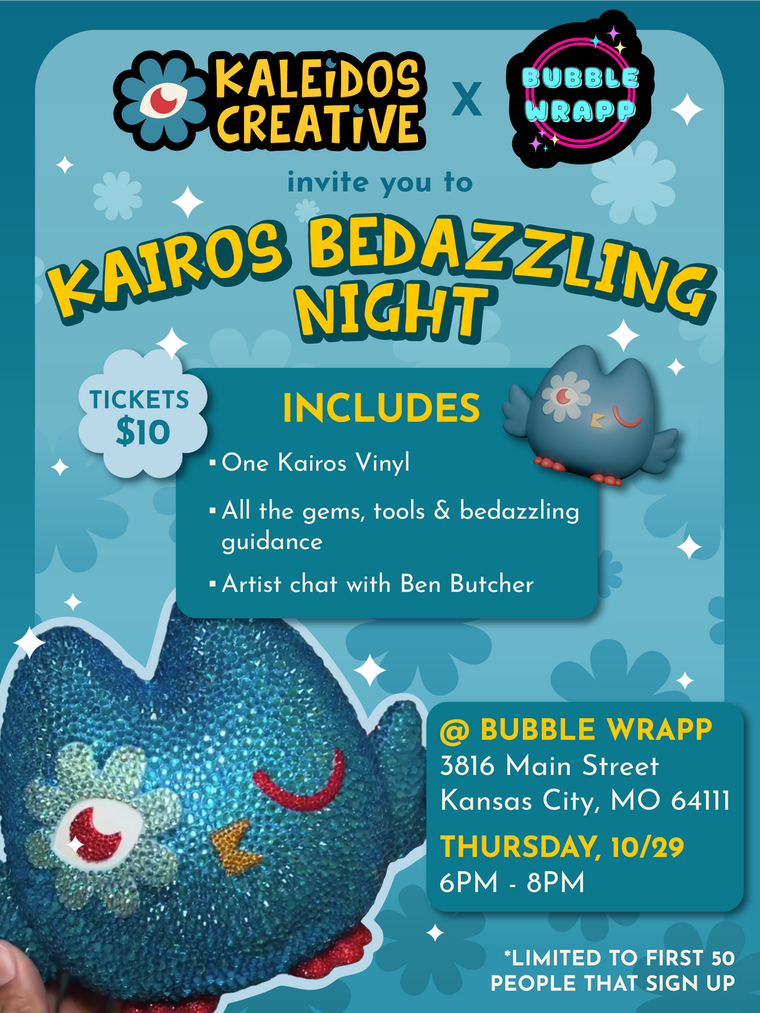 Kairos Bedazzling Event Tickets Bubble Wrapp
