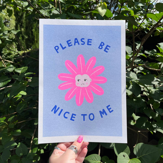 Please Be Nice To Me A4 Risograph Print Print Amy Hastings