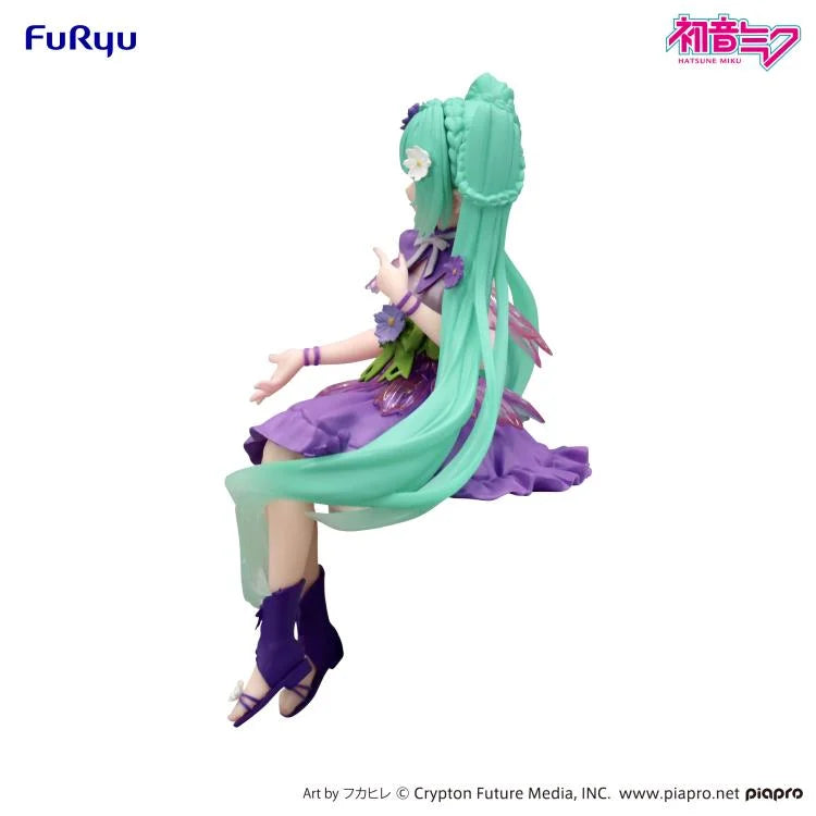 Hatsune Miku Noodle Stopper Figure Flower Fairy Cosmos Purple Color Ver. Art toy FuRyu