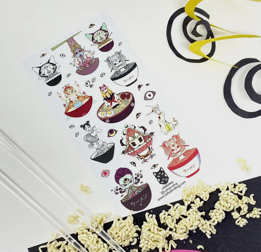 Ramen Monsters Sticker Sheet Stationary STICKII