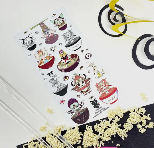 Ramen Monsters Sticker Sheet Stationary STICKII
