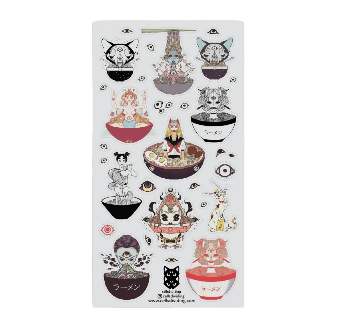 Ramen Monsters Sticker Sheet Stationary STICKII
