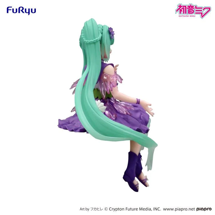 Hatsune Miku Noodle Stopper Figure Flower Fairy Cosmos Purple Color Ver. Art toy FuRyu
