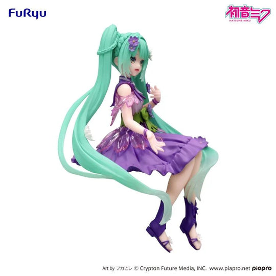 Hatsune Miku Noodle Stopper Figure Flower Fairy Cosmos Purple Color Ver. Art toy FuRyu