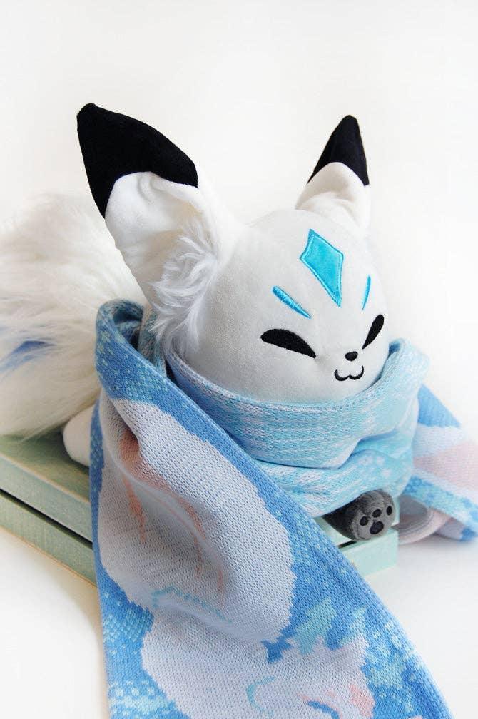 Blue Ice Queenie Fox Plush Plush Floral Frolic