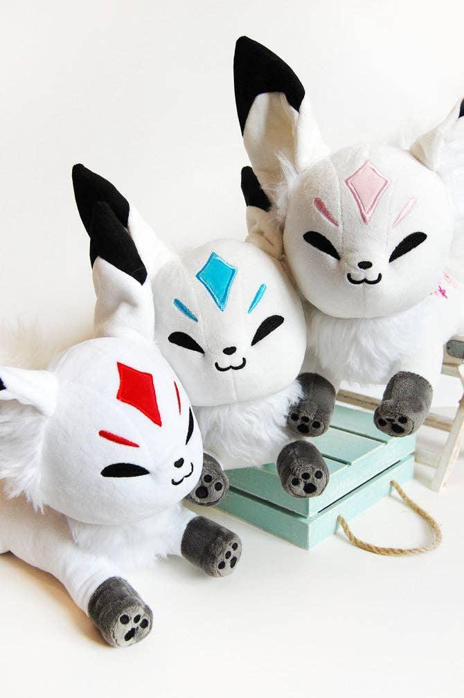 Blue Ice Queenie Fox Plush Plush Floral Frolic
