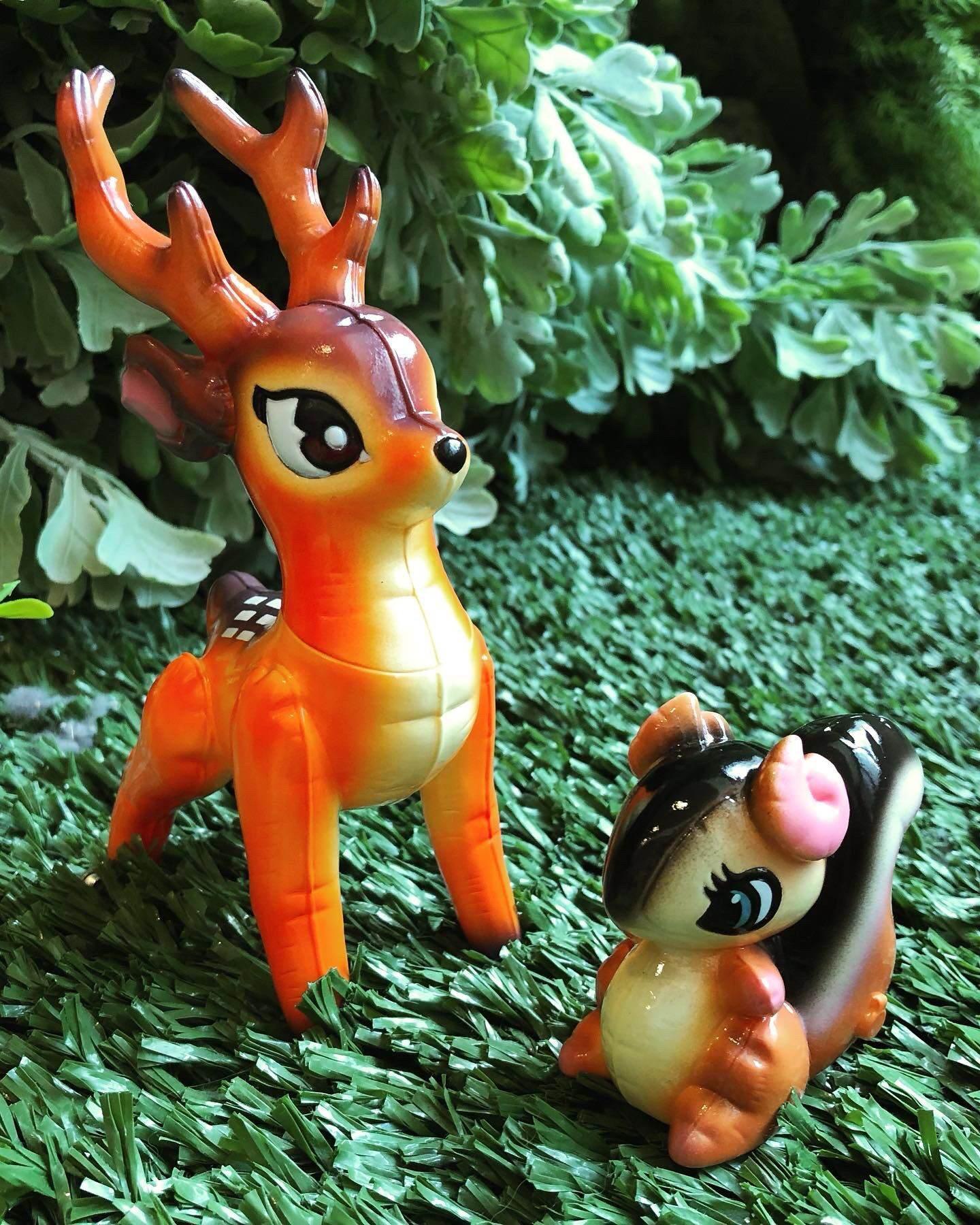 Forest Friends - OG Showa Toy Box Deer and Squirrel Set Designer Art Toy Genkosha