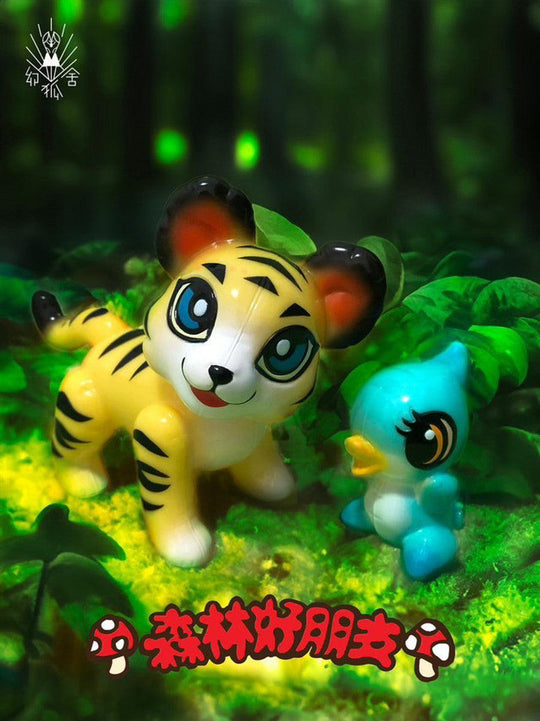 Forest Friends - Tiger & Birdie Designer Art Toy Genkosha