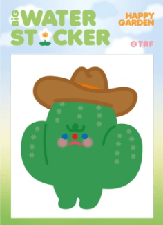 Happy Garden Cowboi Cacti Big Water Sticker - Bubble Wrapp Toys