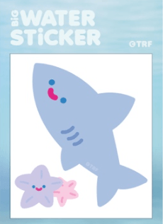 Happy Sea Sharky Smile Big Water Sticker - Bubble Wrapp Toys