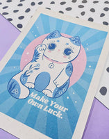Kawaii Lucky Cat giclée art print - Bubble Wrapp Toys