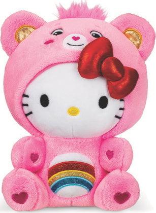 Hello Kitty and Friends Care Bears Plush Schylling Hello Kitty dressed as Cheer Bear