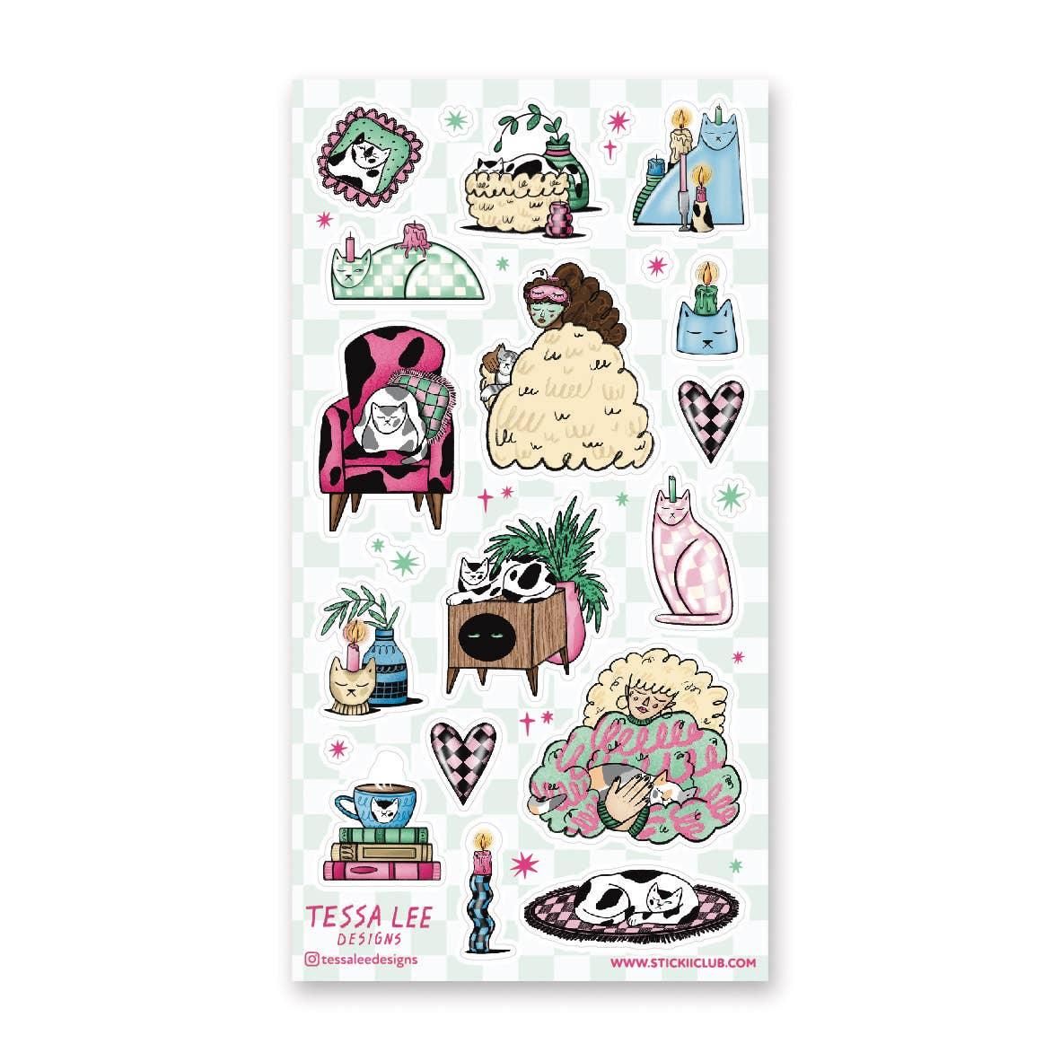 Purrrfect Sticker Purrfect Self-Care Sticker Sheet – Bubble Wrapp Toys