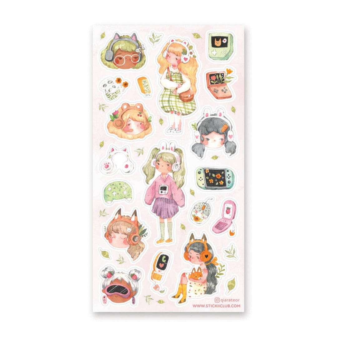 Gamer Girls Sticker Sheet Sticker STICKII