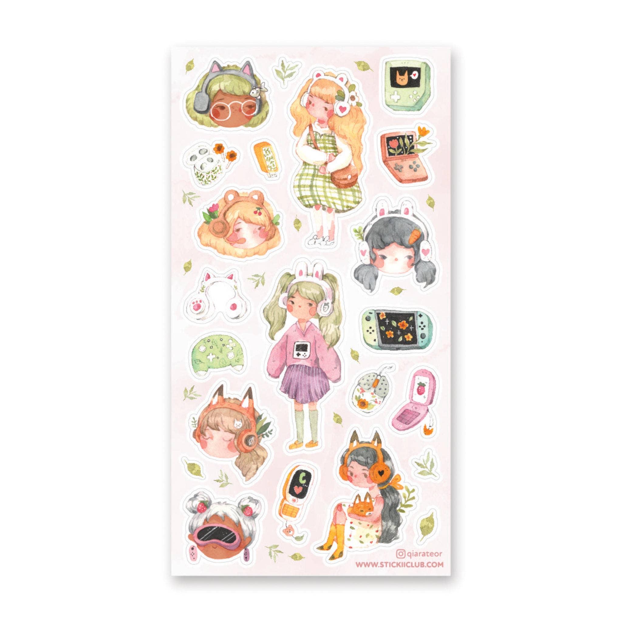 Gamer Girls Sticker Sheet Sticker STICKII