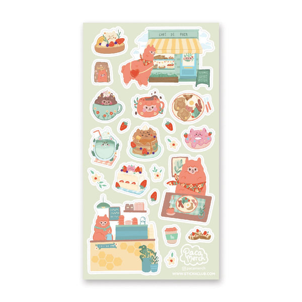 Café de Paca Sticker Sheet - Bubble Wrapp Toys