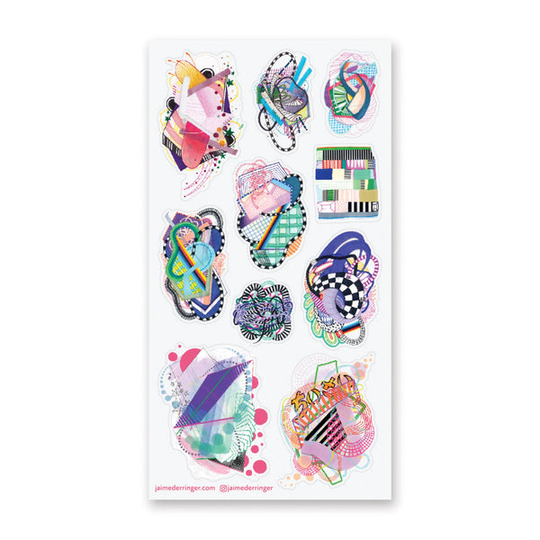 Abstract Rainbows Sticker Sheet