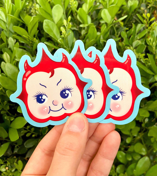 Devil Kewpie Doll Halloween Sticker - Bubble Wrapp Toys