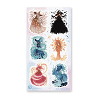 Elemental Witches Sticker Sheet - Bubble Wrapp Toys
