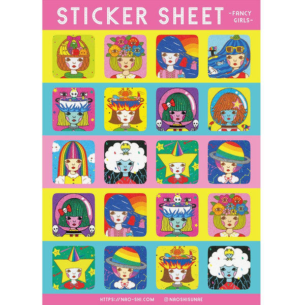 Fancy Girls Sticker Sheet by Naoshi - Bubble Wrapp Toys