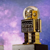 Gold Mega Robot Snow Globe by Merri Glow - Bubble Wrapp Toys