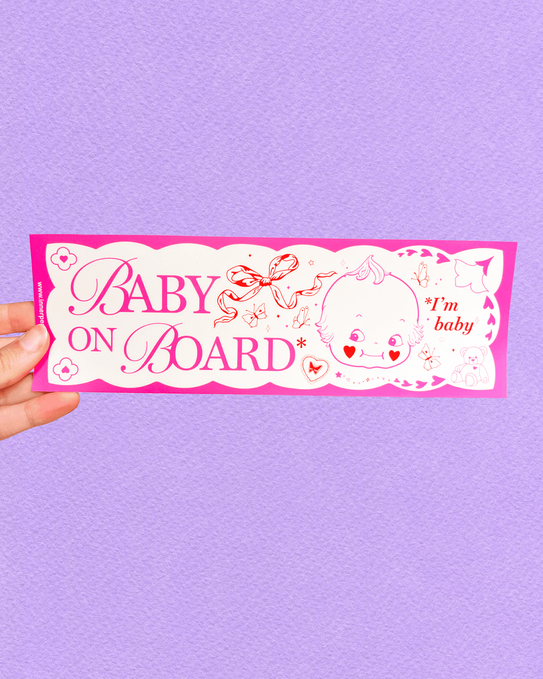 "I'm Baby" Bumper Sticker Decorative Stickers Inner Peach Design