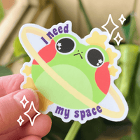 I Need My Space Frog Kawaii Waterproof Sticker - Bubble Wrapp Toys