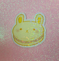 Kawaii Bunny Rabbit Macaroon Holographic Die Cut Sticker - Bubble Wrapp Toys
