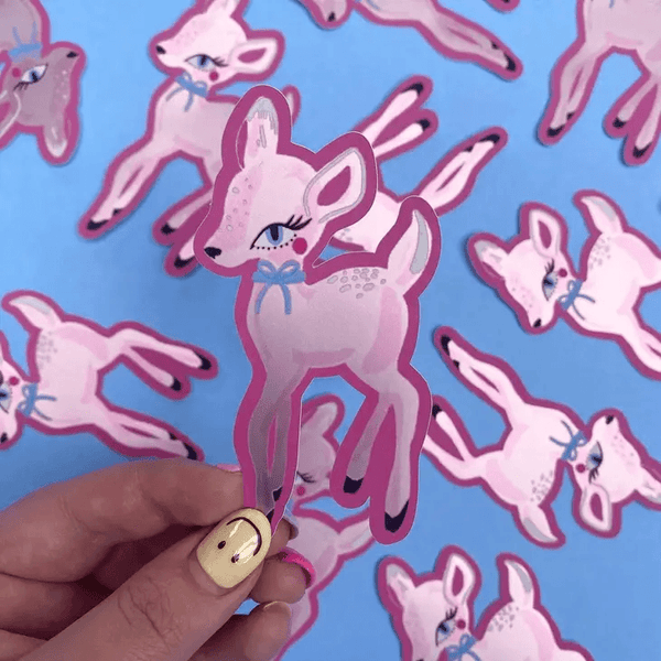 Kitsch Deer Matte Mirror Sticker - Bubble Wrapp Toys