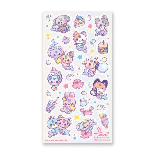 Mer-cuties Sticker Sheet - Bubble Wrapp Toys