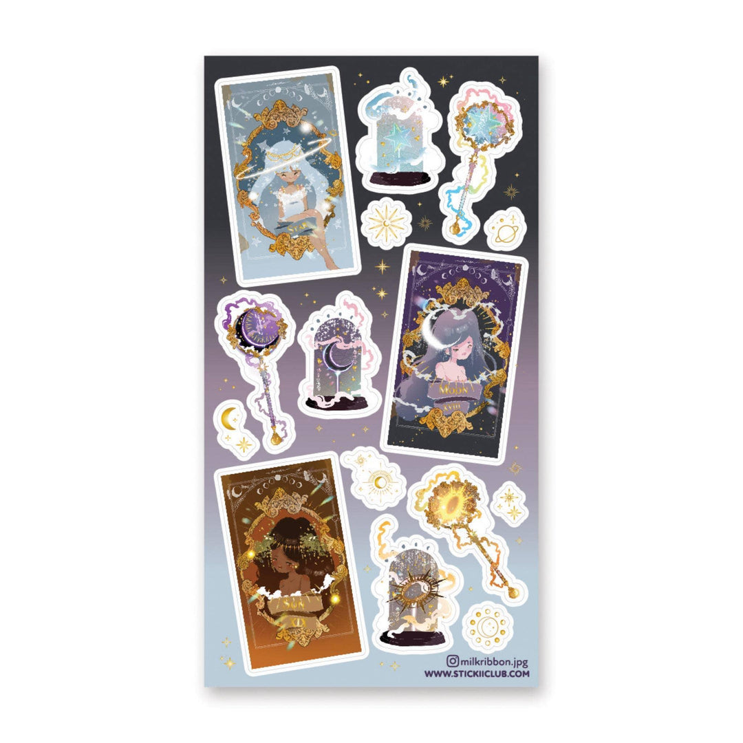 Mystical Tarot Cards Sticker Sheet Stationary STICKII