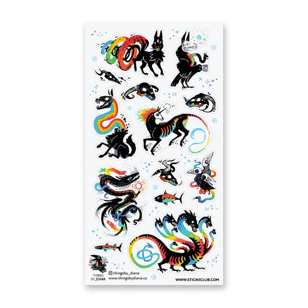 Mythical Rainbows Sticker Sheet Stationary STICKII
