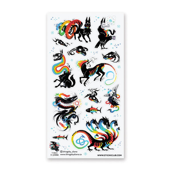 Mythical Rainbows Sticker Sheet - Bubble Wrapp Toys