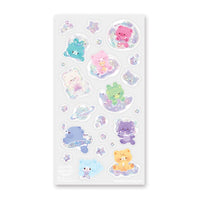 Pastel Galaxy Bears Sticker Sheet - Bubble Wrapp Toys