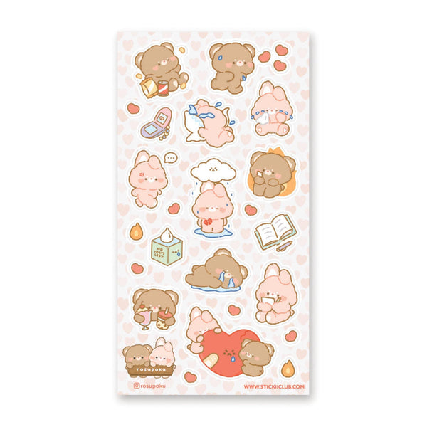 Sad Sweethearts Sticker Sheet - Bubble Wrapp Toys