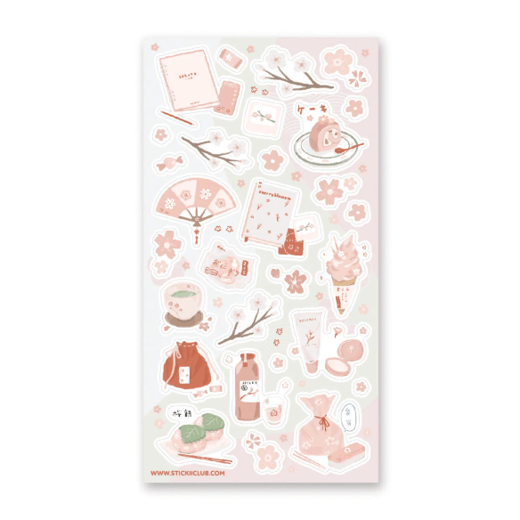 Sakura Party Sticker Sheet - Bubble Wrapp Toys