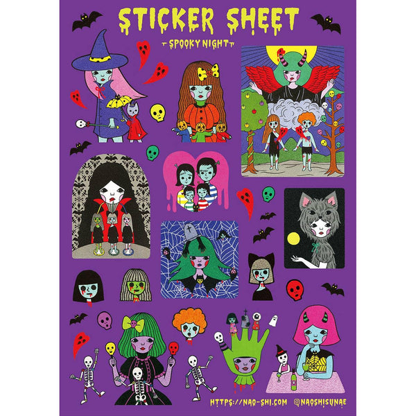 Spooky Night Sticker Sheet by Naoshi - Bubble Wrapp Toys