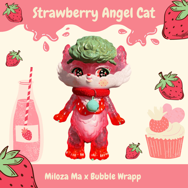 Strawberry Angel Cat by Miloza Ma x Bubble Wrapp (Bubble Wrapp Exclusive) - Bubble Wrapp Toys